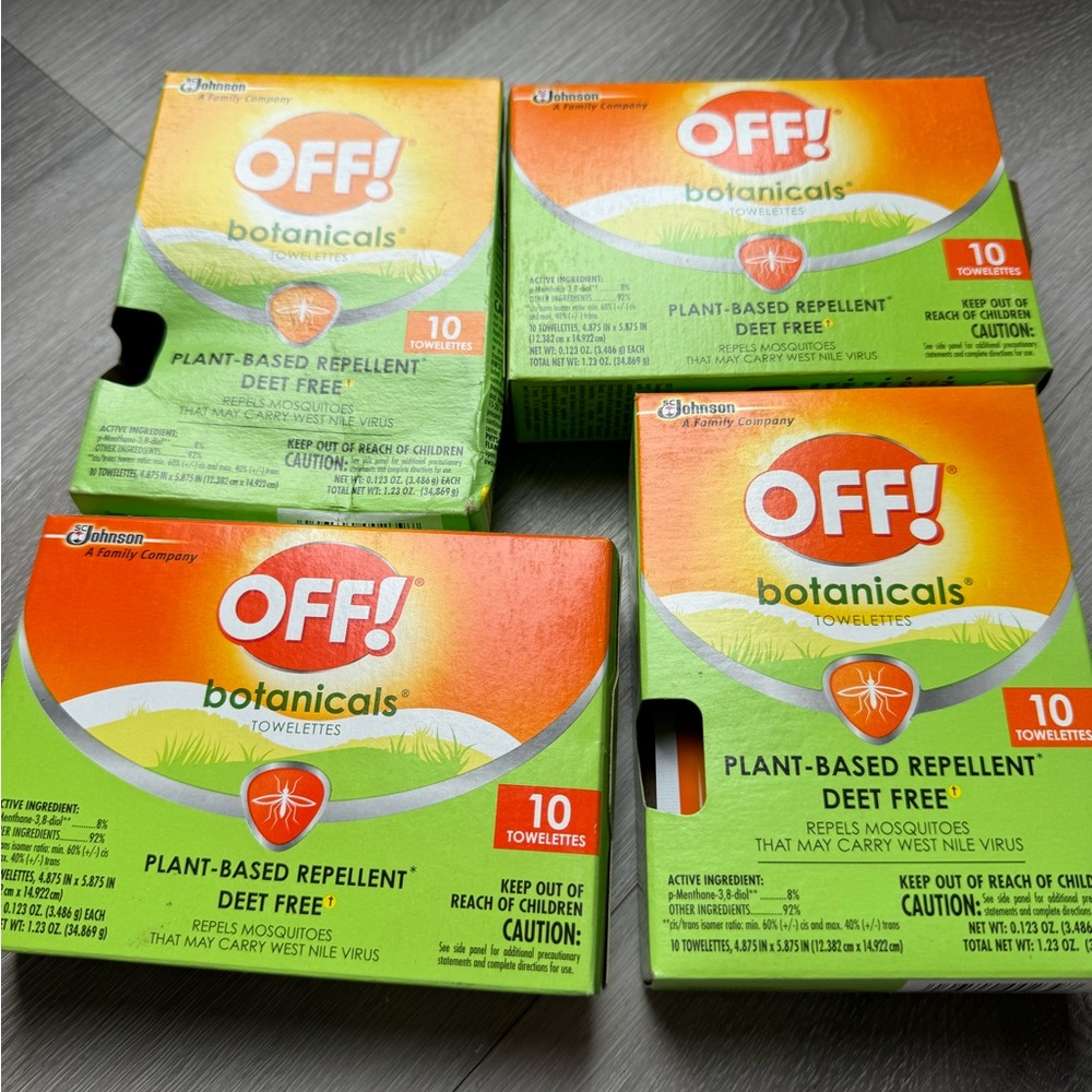 OFF! Plant based repellent deet free towelettes 2 boxes